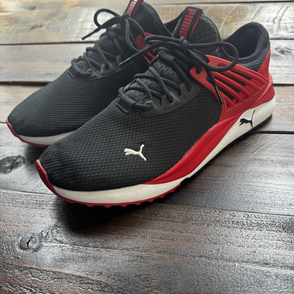 PUMA Mens Size 14 Pacer Future Sneaker Black Red Sports Training Shoes 380367-02